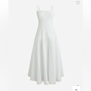 Jcrew Seamed flare midi dress in linen blend - NWT